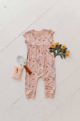Baby Sprouts bamboo short sleeve pant romper