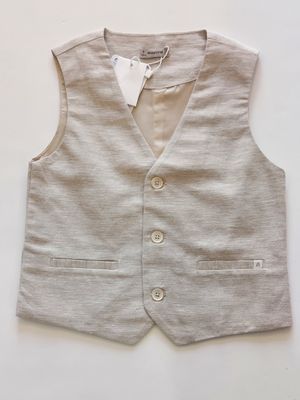 Mayoral cotton/linen button front beige/tan vest