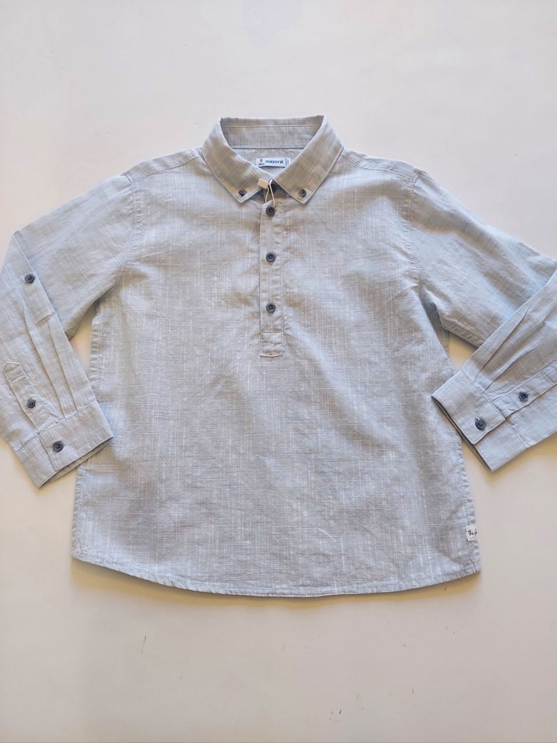Mayoral cotton collared shirt with placket buttons