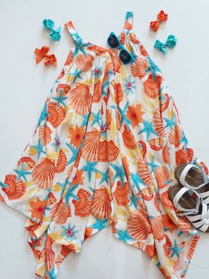 Tween brand Joyous &amp; Free Clover Romper- Orange Shell