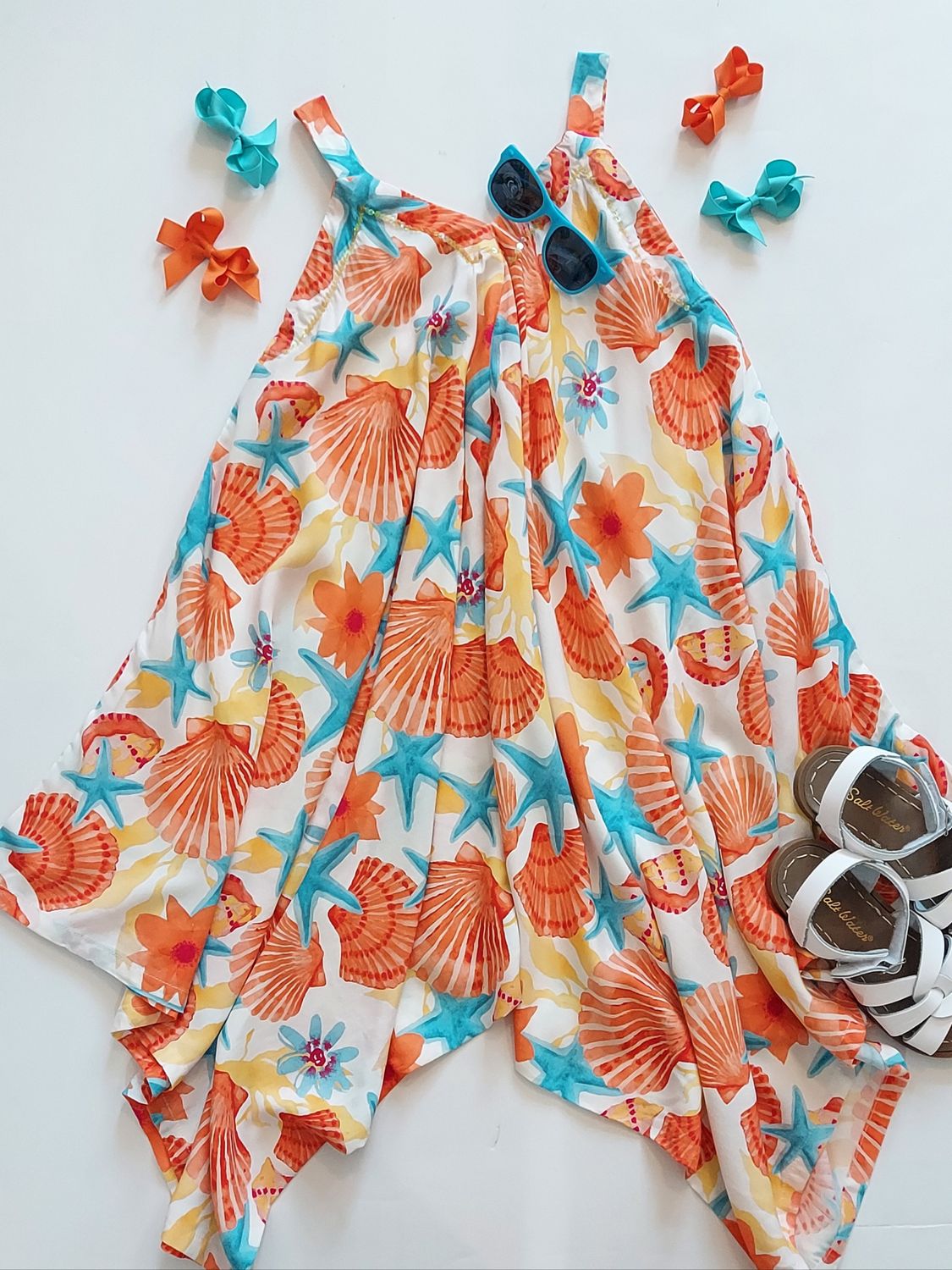 Tween brand Joyous &amp; Free Clover Romper- Orange Shell
