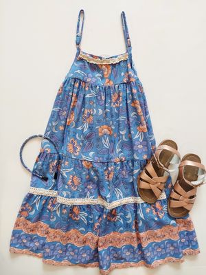 Tween brand Joyous &amp; Free Cabbana dress- Fleur Sky