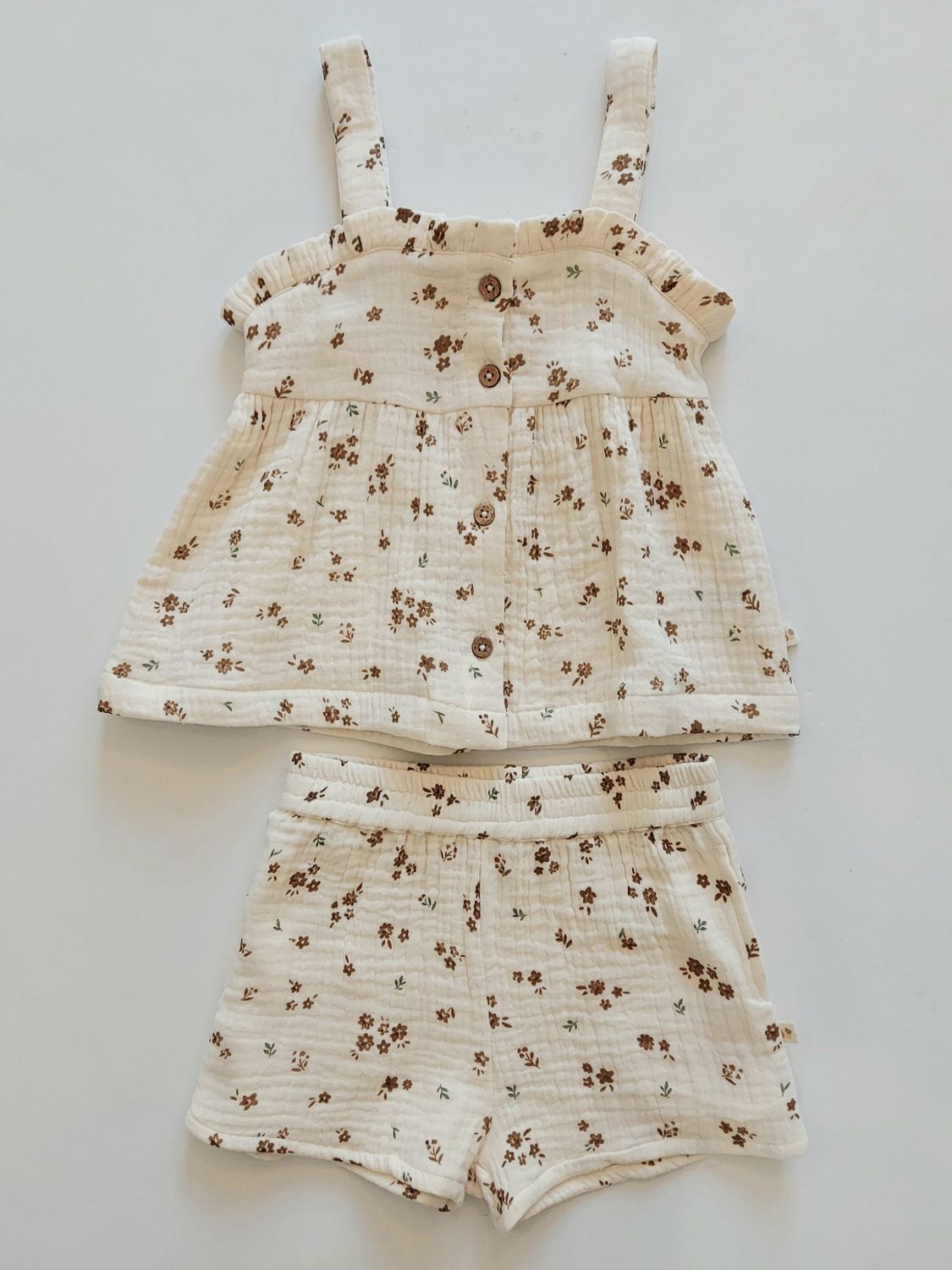 Makemake Organics muslin Peplum Top and Shorts set- Bohemia