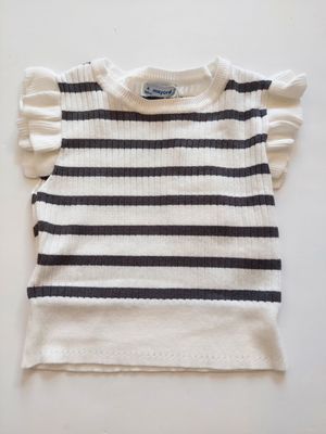 Mayoral black/white striped sweater knit top