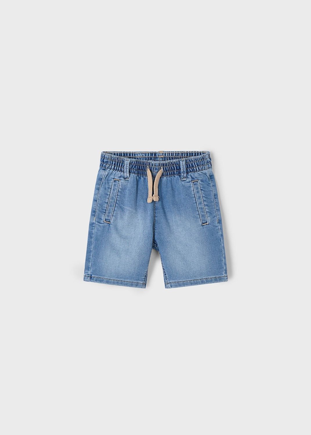 Mayoral elastic waist blue denim cotton shorts