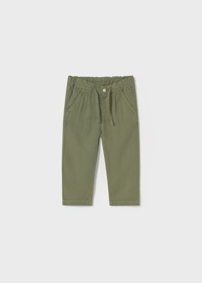 Mayoral olive green relaxed fit chinos with adjustable waist- 100% cotton