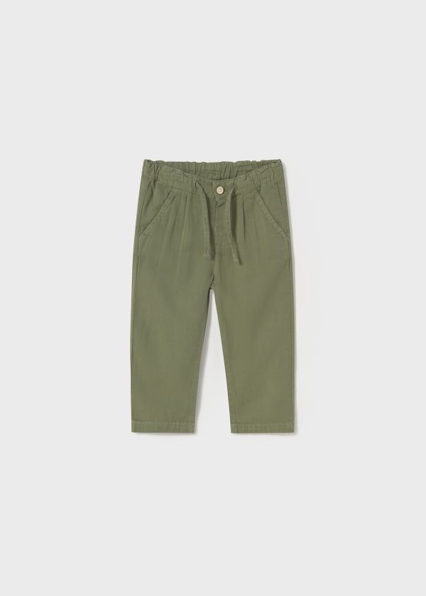 Mayoral olive green relaxed fit chinos with adjustable waist- 100% cotton