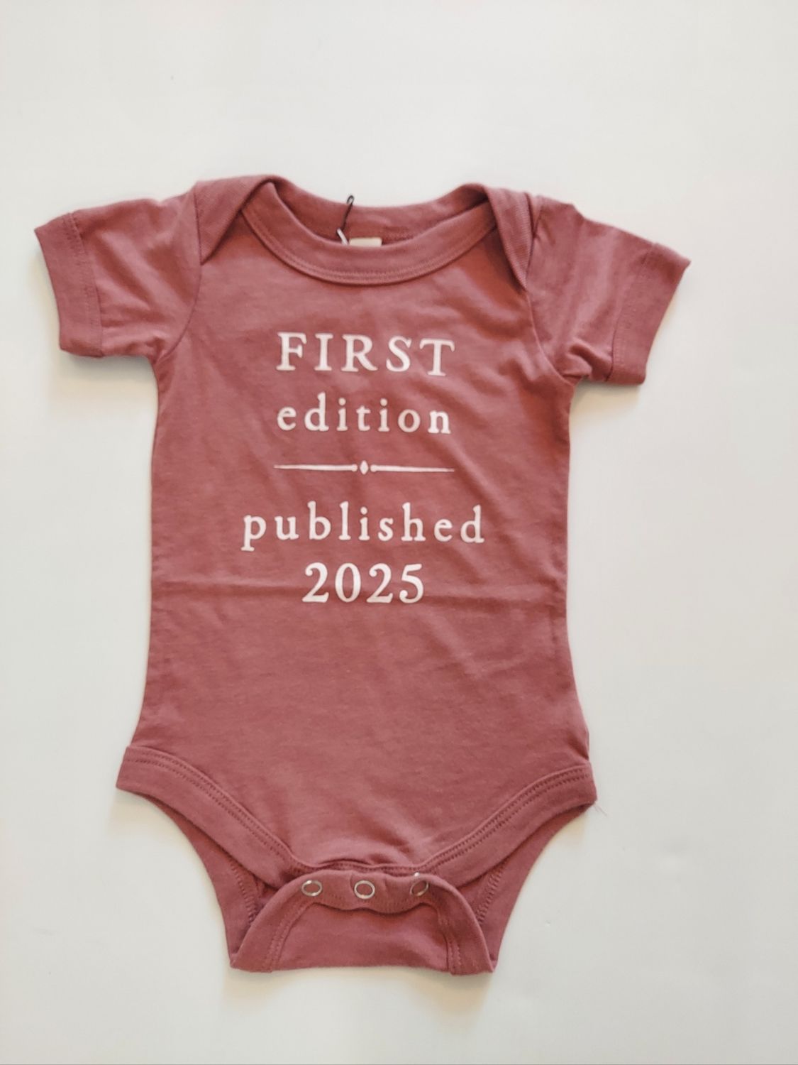 Gladfolk organic cotton mauve short sleeve first edition 2025  bodysuit