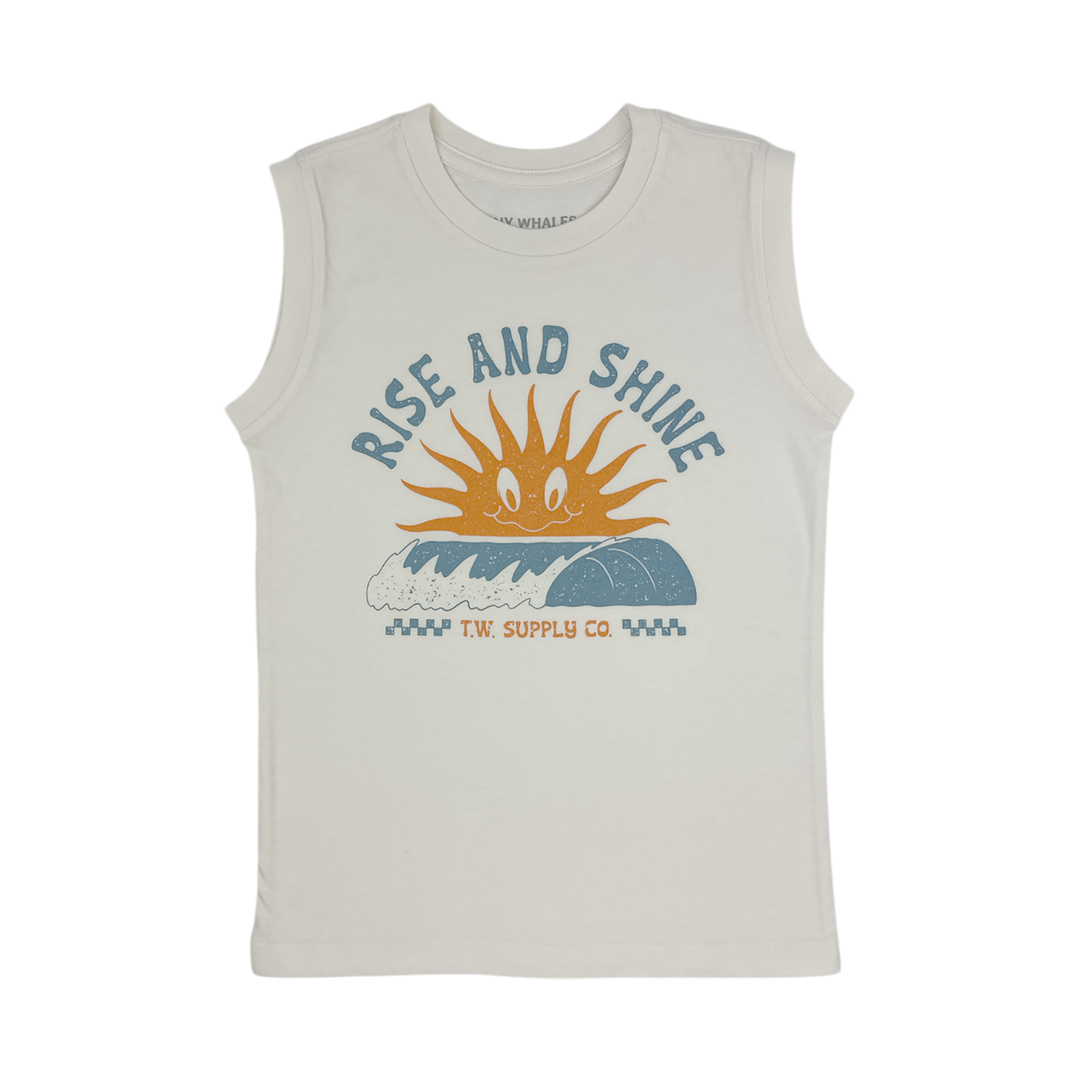 Tiny Whales &quot;Rise and Shine&quot; Rad  muscle shirt
