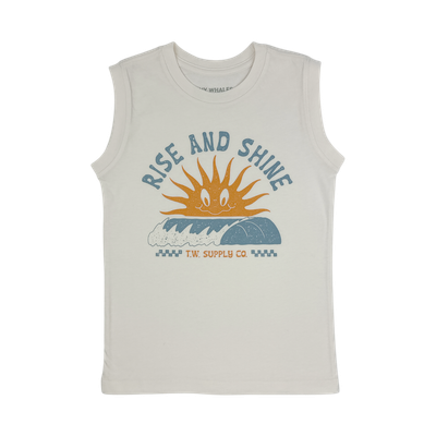 Tiny Whales &quot;Rise and Shine&quot; Rad  muscle shirt