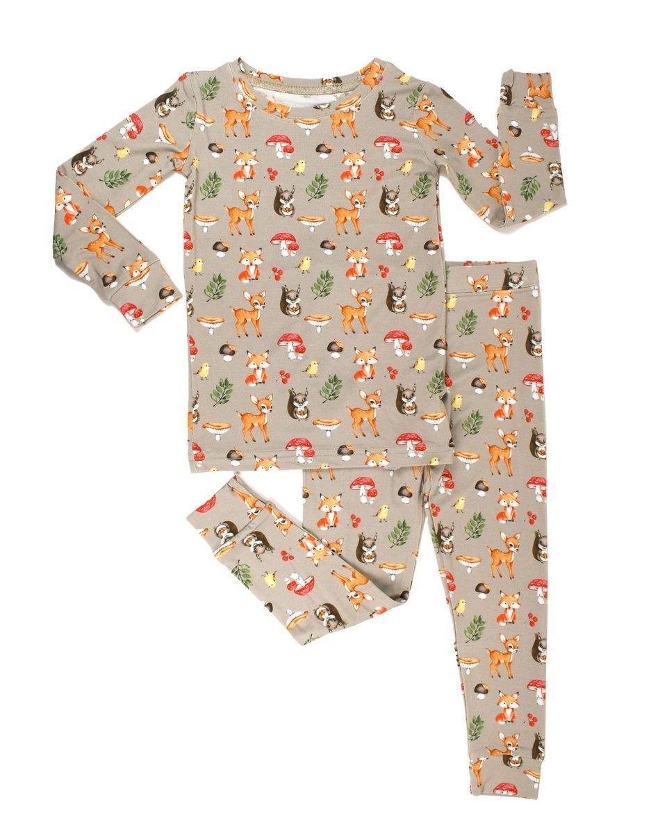 Lev Baby Bamboo long sleeve pajama set- Birch