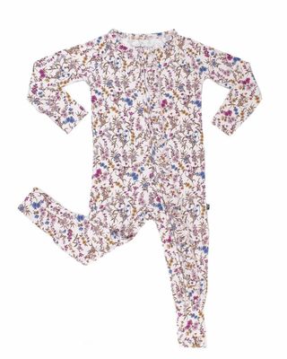 Lev Baby  Bamboo floral Ariana convertible romper- 2 way zipper