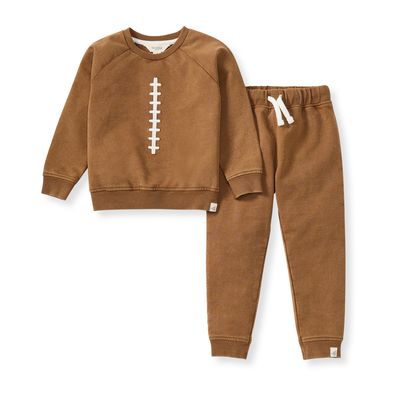Bert&#39;s Bees organic cotton Acid wash Football sweatshirt/jogger set