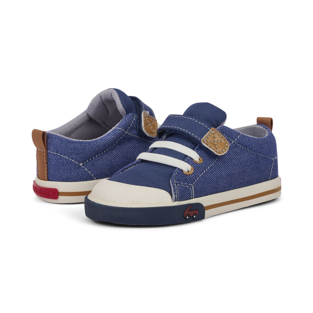 See Kai Run Stevie II  Navy denim canvas sneakers
