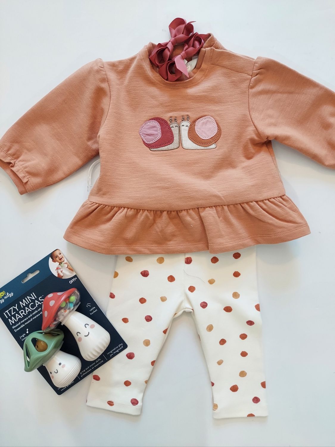 Fall Mayoral  French Terry snail/polka dot cotton pant set