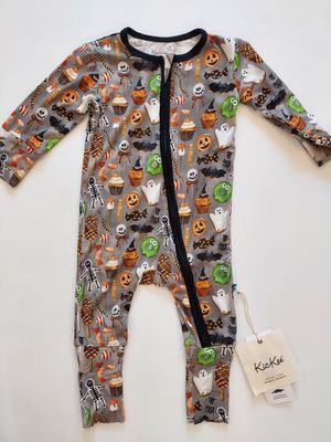Kickee Pant Bamboo long sleeve pajama convertible coverall- Halloween Treats