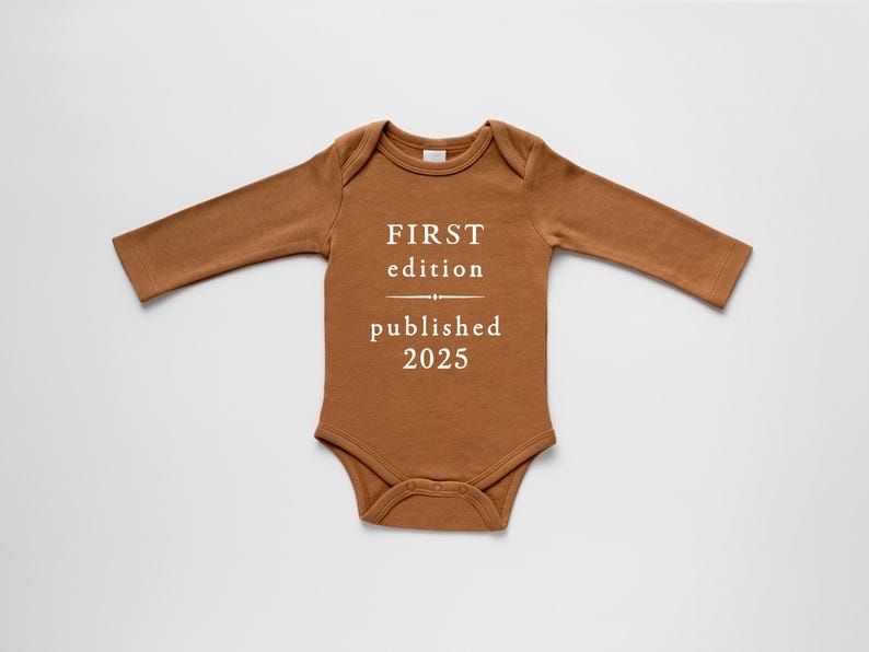 Gladfolk organic cotton camel long sleeve first edition 2025 black ink bodysuit