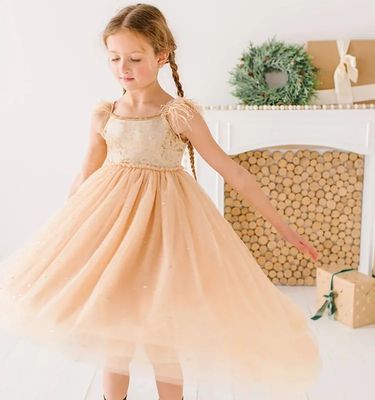 Ollie Jay Jolie crushed velvet dress in  Golden Girl layers