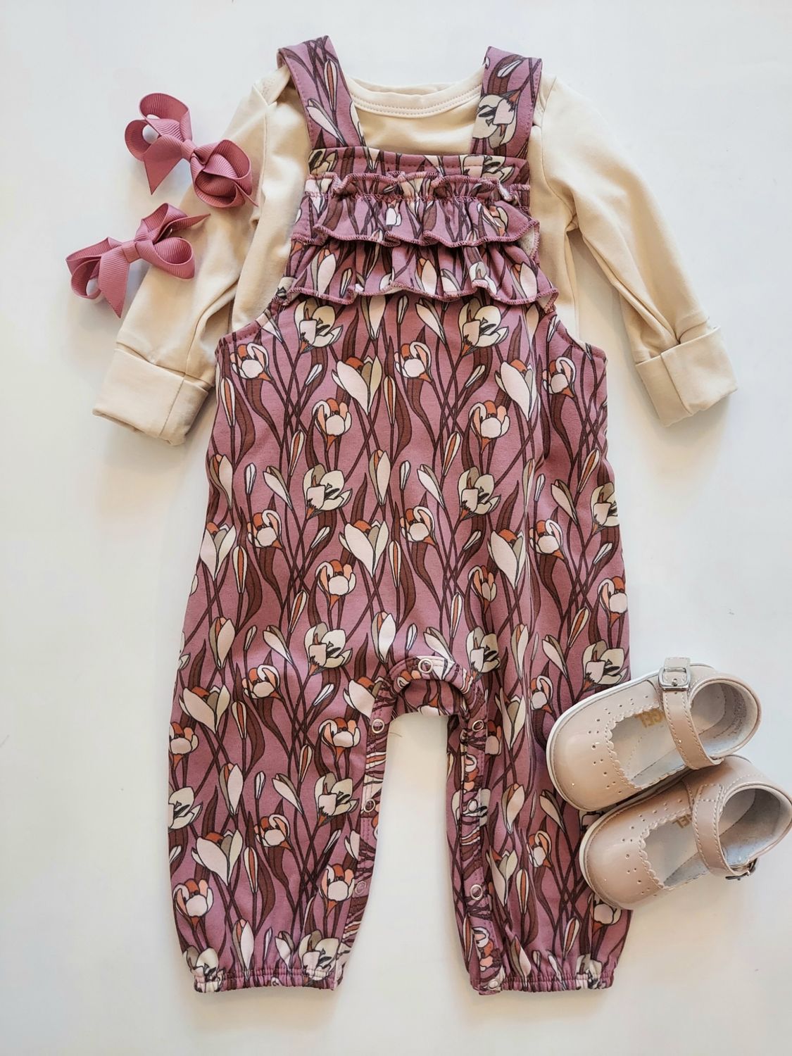 Fall Musli  organic cotton 2 piece Autumn overall set