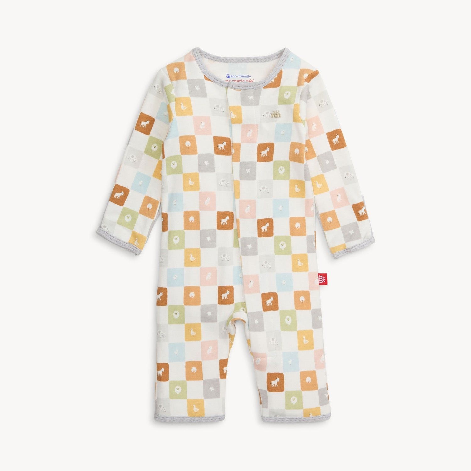 Magnetic Me  &quot;checkmate&quot;  eco friendly organic cotton magnetic coverall