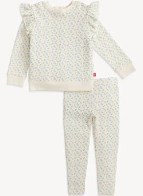 Magnetic Me  &quot;Eloise&quot; waffle set magnetic back  2 piece set- modal/organic cotton blend
