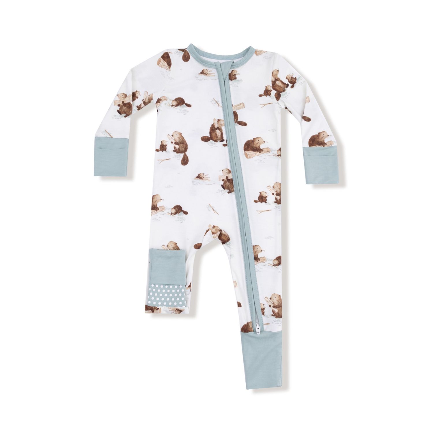 Angel Dear bamboo beaver convertible coverall   2 way zipper
