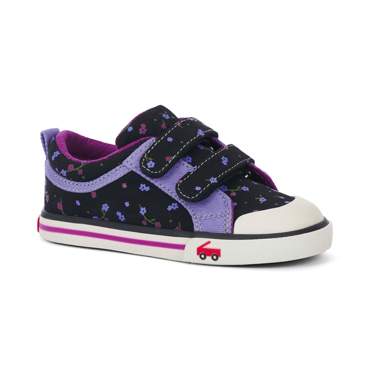 See Kai Run Robyne  black floral canvas   sneakers