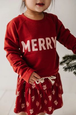 Holiday Baby Sprouts Raglan Sweatshirt &quot;Merry&quot; 66% rayon from Bamboo-/ 28% cotton- ultra soft
