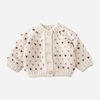 The Blueberry Hill classic cardigan sweater- mauve Sawyer style