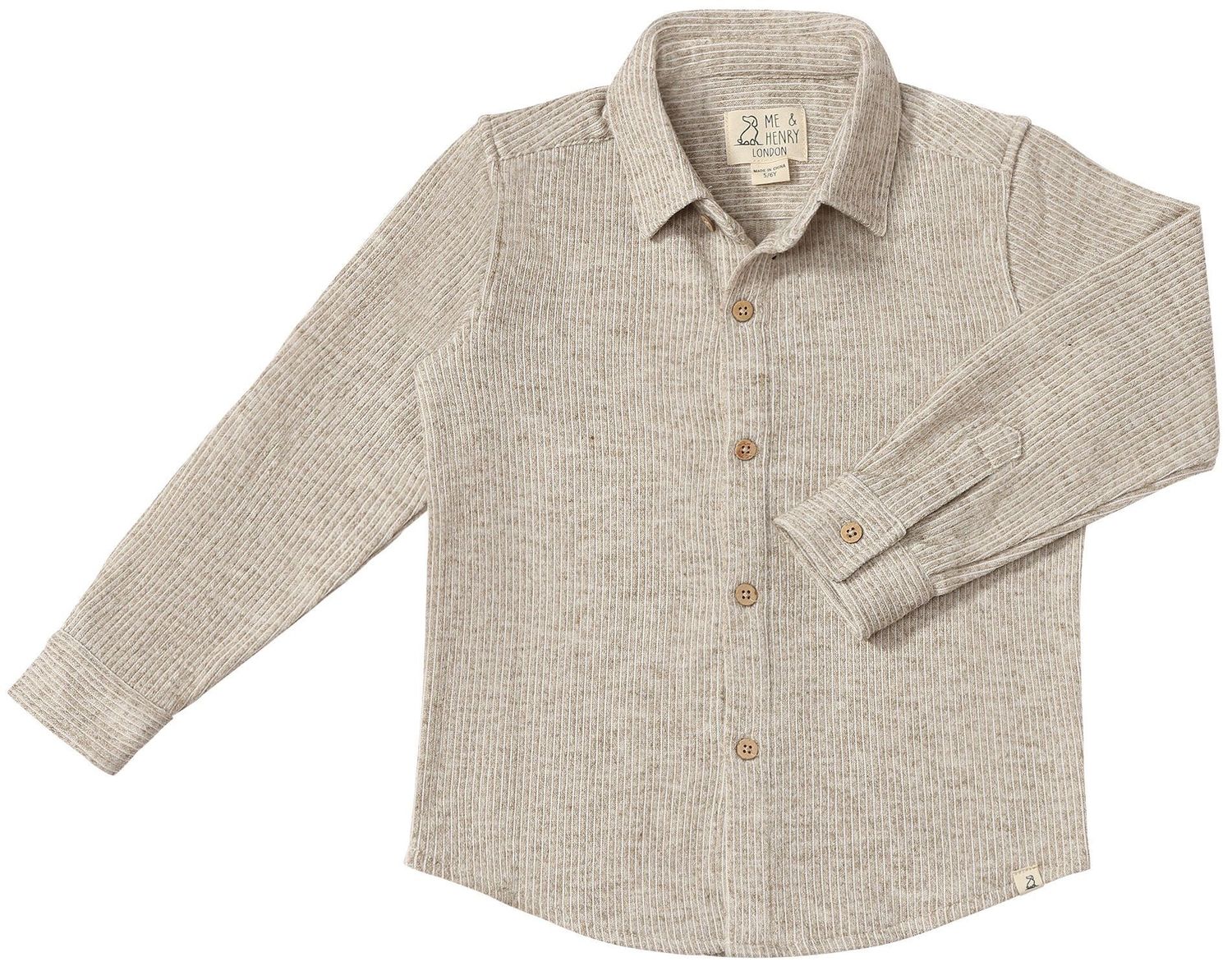 Me &amp; Henry 100% cotton Columbia jersey shirt- heathered biscuit