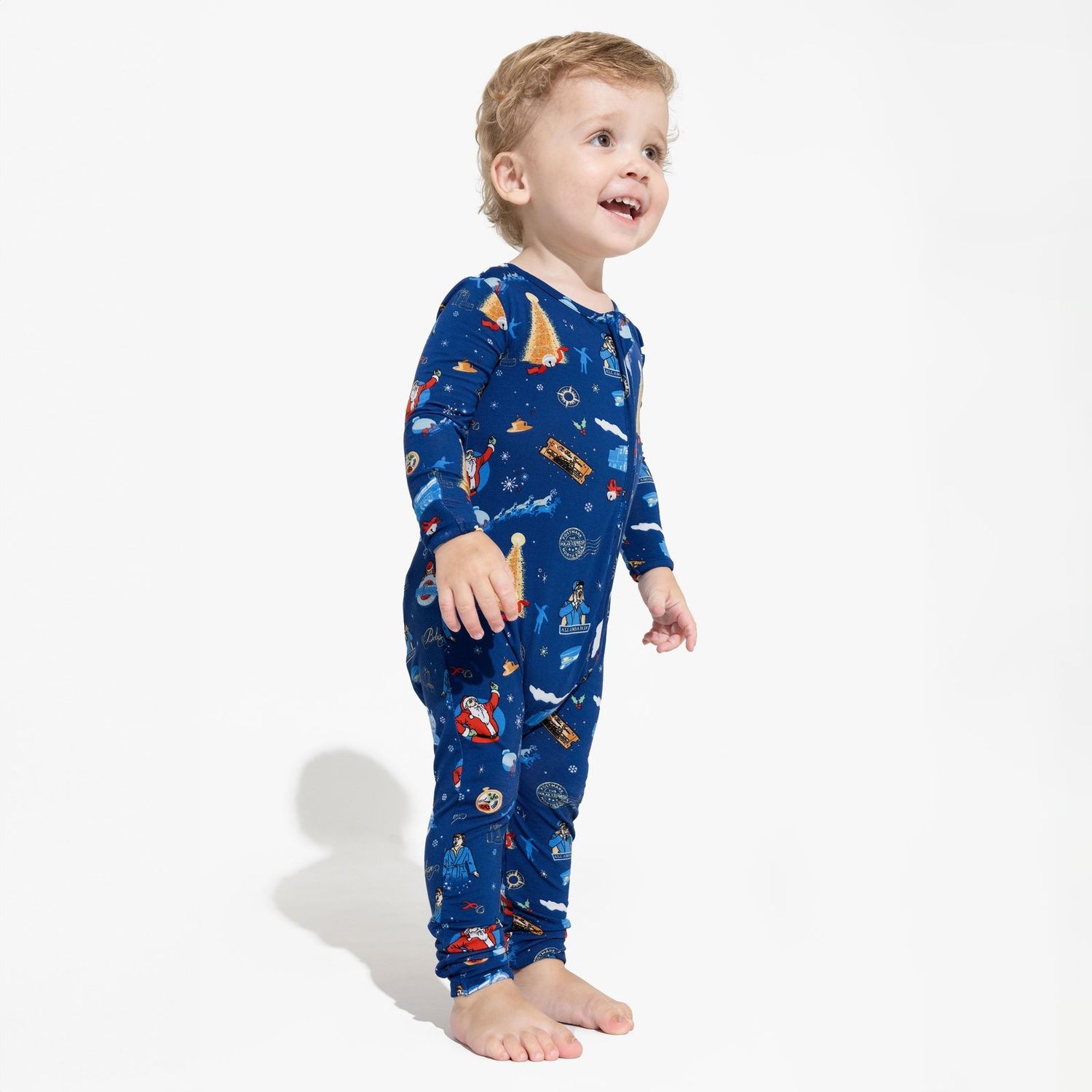Bellabu Bear Bamboo long sleeve pajama convertible coverall- The Polar Express