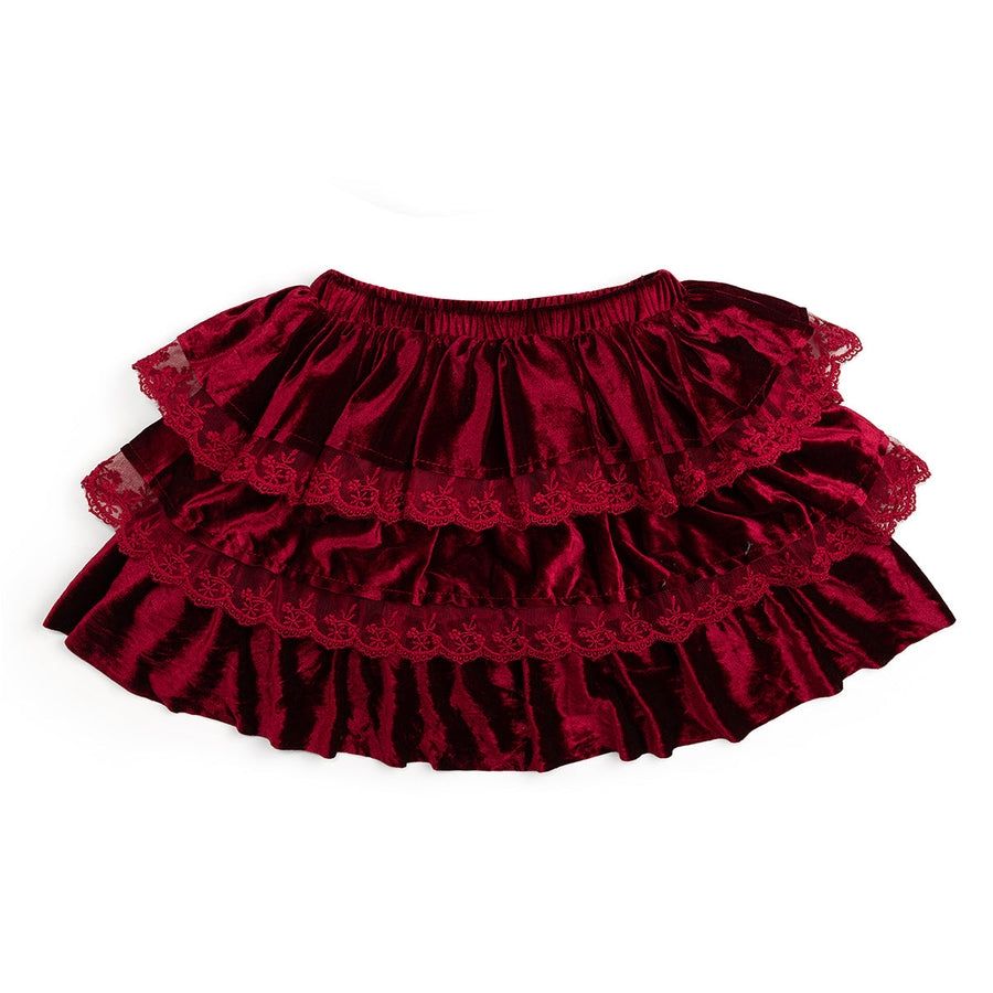 Sweet Wink ruby red velvet tiered Christmas tutu skirt