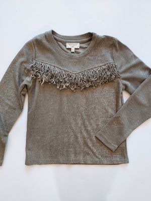 Hayden Girls Fall Fringed Textured knit pullover-tween