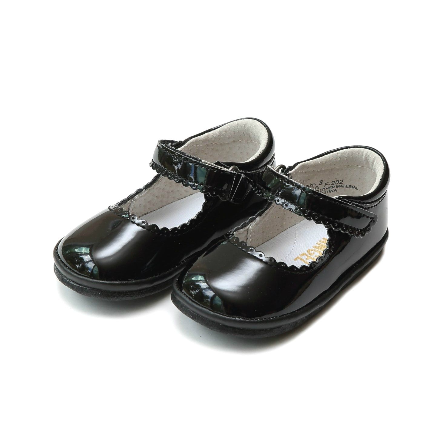 Angel by L'Amour Cara Scalloped Mary Jane (Infant)-black