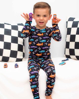Lev Baby Bamboo long sleeve race car pajama set- Elias