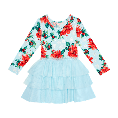 Posh Peanut long sleeve tulle dress-Winter Lily