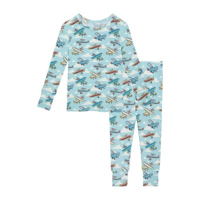Posh Peanut Bamboo long sleeve pajama set- Planes