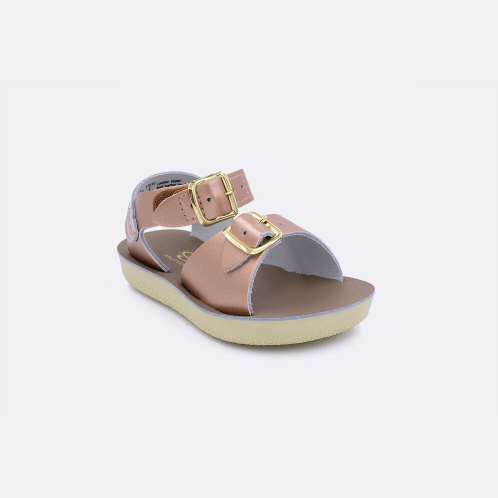 Surfer Salt Water Sandals - rose gold- hook &amp; Loop