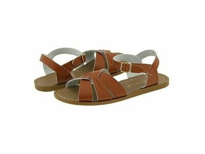 Salt Water Sandals Leather Water Safe Sandals - Tan-  Hook &amp; Loop
