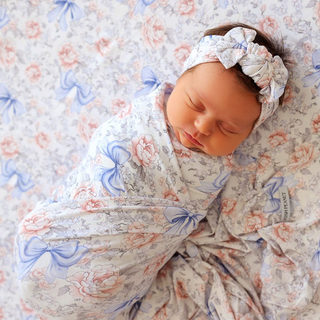 Posh Peanut Agatha swaddle and head wrap set