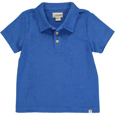 Me &amp; Henry Terry towelling  royal blue polo shirt