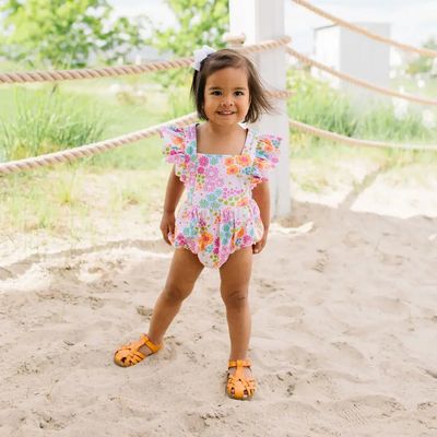 Ollie Jay Emmy romper in pink flowers
