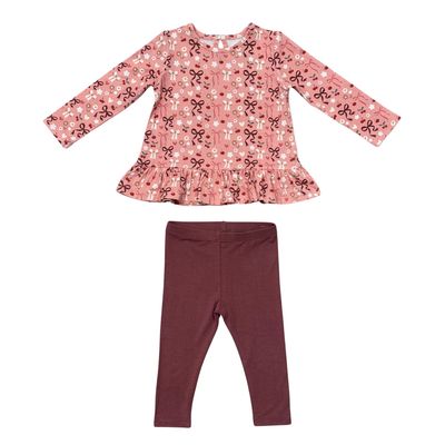 Baby Sprouts bamboo cherry hearts 2 pc leggings outfit