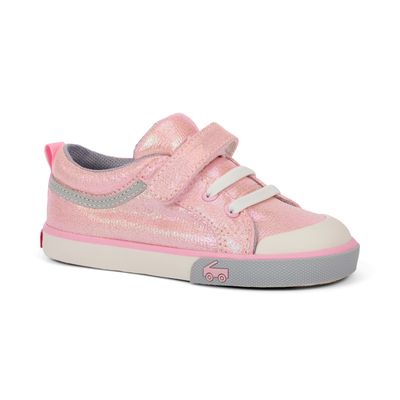 See Kai Run Kristin pink metallic canvas sneakers