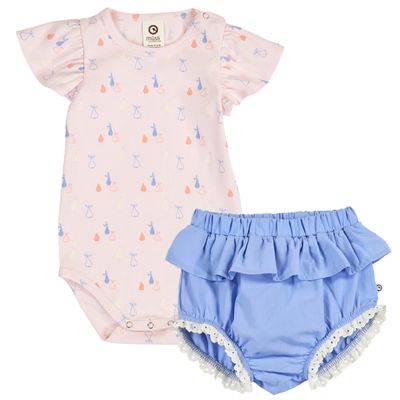 Danish Musli picnic organic  cotton floral 2 pc. bloomer set