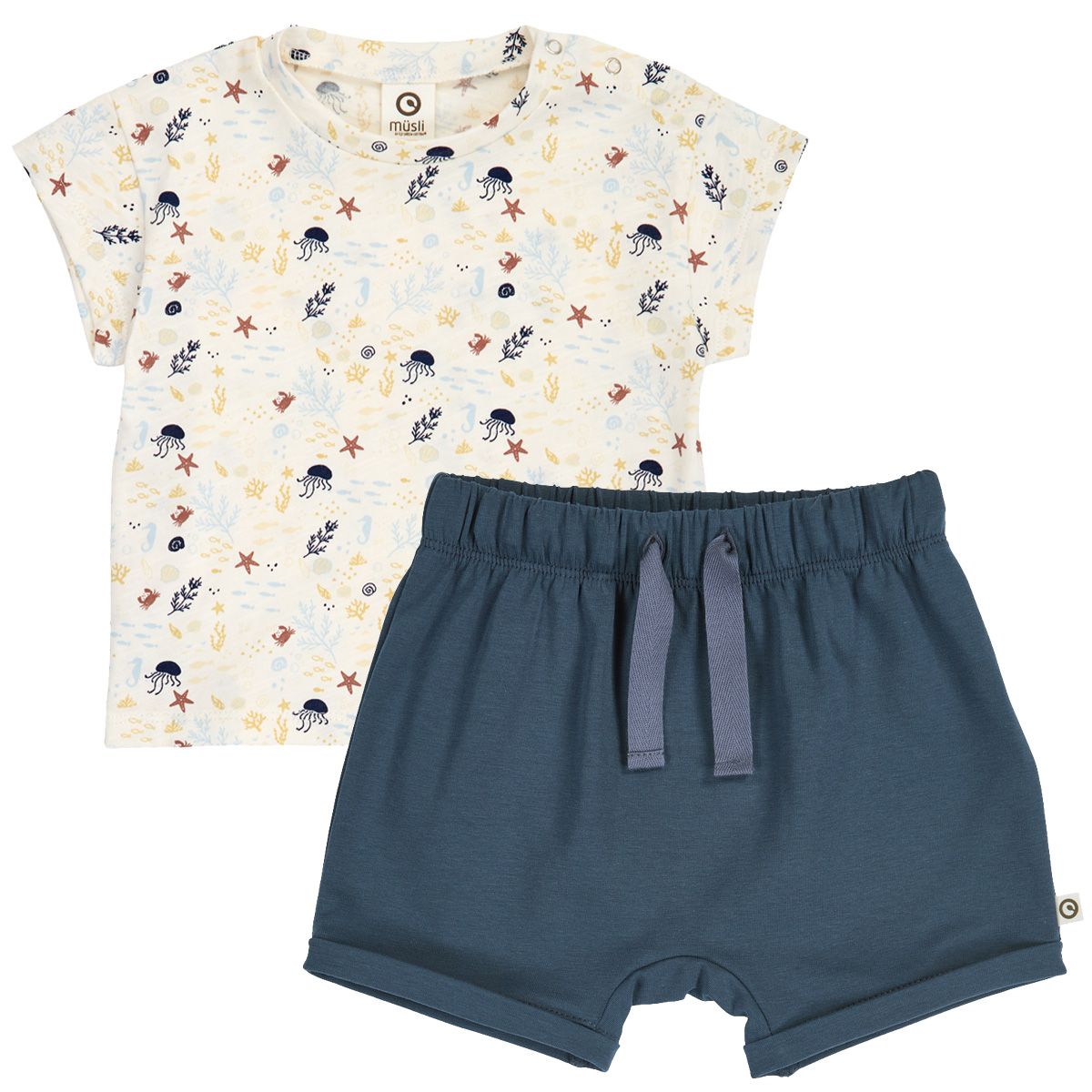 Danish Musli organic cotton sea printed short romper