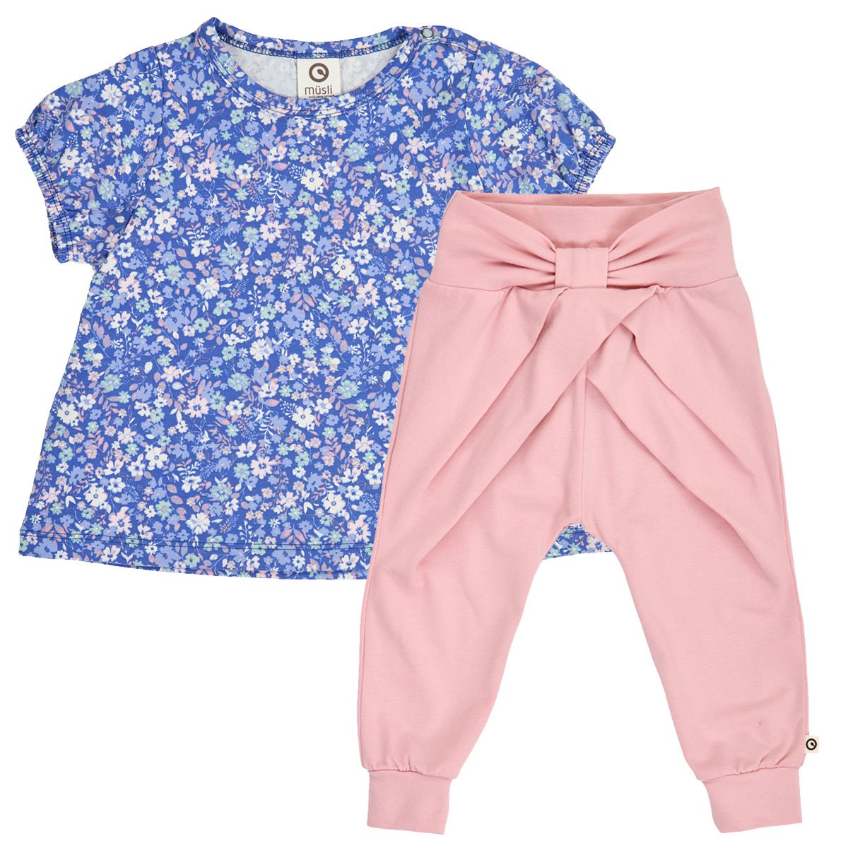 Danish Musli primrose organic  cotton floral 2 pc. pant set