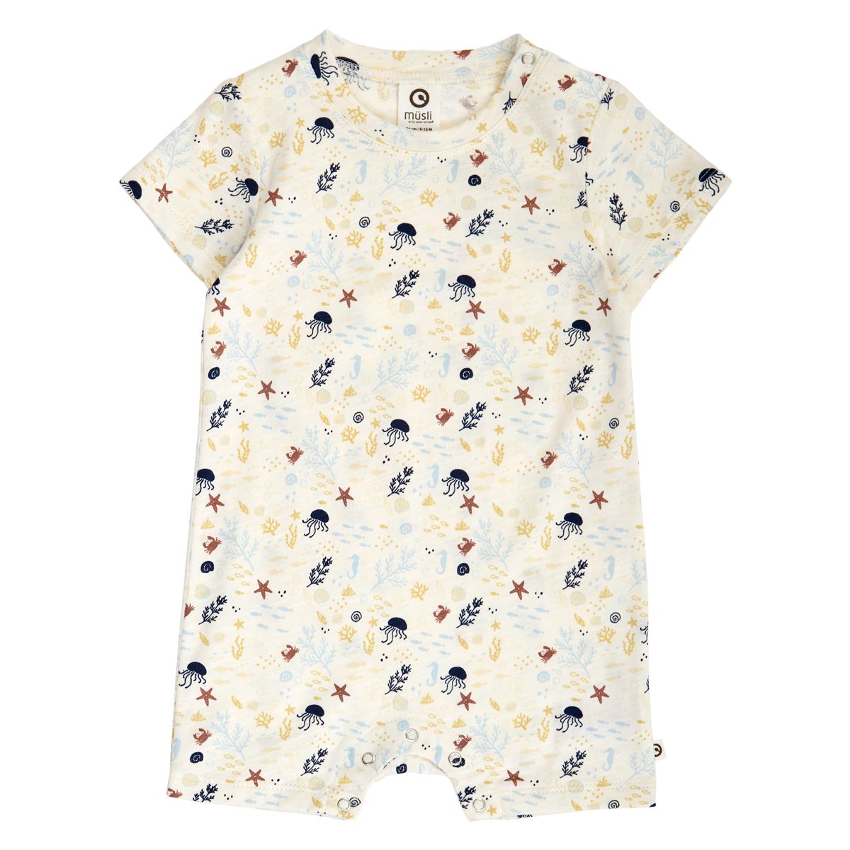 Danish Musli organic cotton sea printed short romper