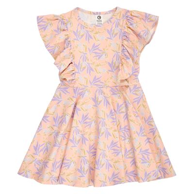 Danish Musli Peony floral ruffle organic  cotton twirl dress