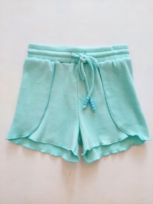 Havengirl cotton knit flap over shorts-Aqua